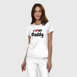 Пижама хлопковая женская I LOVE MY DADDY, цвет: белый — фото 2