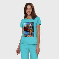 Пижама хлопковая женская Dead Island Мертвый остров, цвет: бирюзовый — фото 2