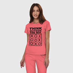 Пижама хлопковая женская THINK OUTSIDE THE BOX, цвет: коралловый — фото 2