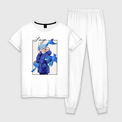 Пижама хлопковая женская Скейт Бесконечность Ланга, цвет: белый