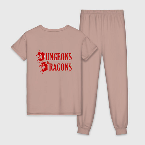 Женская пижама Dungeons and Dragons Драконы / Пыльно-розовый – фото 2
