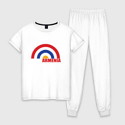 Пижама хлопковая женская Армения Armenia, цвет: белый