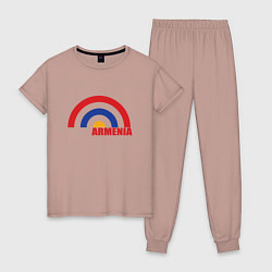 Пижама хлопковая женская Армения Armenia, цвет: пыльно-розовый