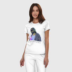 Пижама хлопковая женская Большой Лебовски Чувак, цвет: белый — фото 2