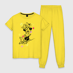 Пижама хлопковая женская Минни Dots So Crazy, цвет: желтый