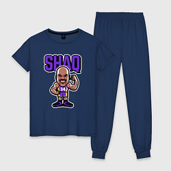 Пижама хлопковая женская Shaq, цвет: тёмно-синий