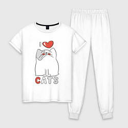 Женская пижама I Love Cats