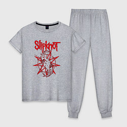 Пижама хлопковая женская Slipknot Slip Goats Art, цвет: меланж