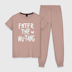 Пижама хлопковая женская Enter The Wu-Tang, цвет: пыльно-розовый