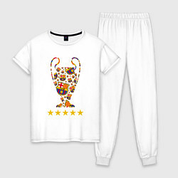 Пижама хлопковая женская Barcelona Cup, цвет: белый