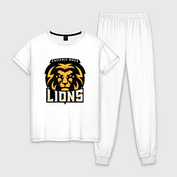Пижама хлопковая женская Lions, цвет: белый