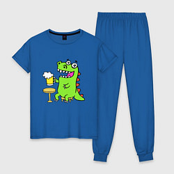 Пижама хлопковая женская Пивозавр, цвет: синий