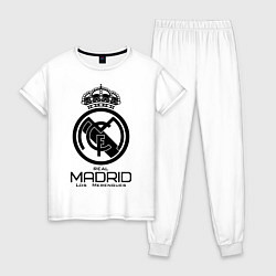 Пижама хлопковая женская Real Madrid, цвет: белый