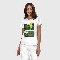 Пижама хлопковая женская Молния и дерево, цвет: белый — фото 2