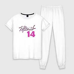 Пижама хлопковая женская Miami 14, цвет: белый