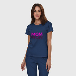 Пижама хлопковая женская MOM, цвет: тёмно-синий — фото 2