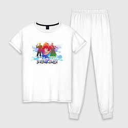 Пижама хлопковая женская Мугивары One Piece, цвет: белый