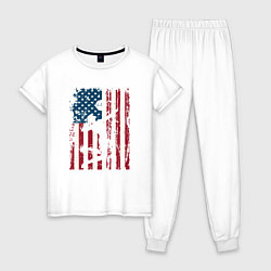 Пижама хлопковая женская USA Volleyball, цвет: белый