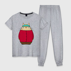 Пижама хлопковая женская Totoro Cartman, цвет: меланж
