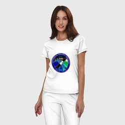 Пижама хлопковая женская SPACEX Илон Маск Лого, цвет: белый — фото 2
