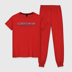 Пижама хлопковая женская God of War Ragnarok лого, цвет: красный