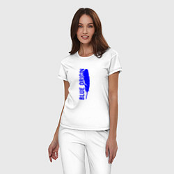 Пижама хлопковая женская Blue Origin logo перо, цвет: белый — фото 2