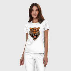 Пижама хлопковая женская Tiger Hunter, цвет: белый — фото 2