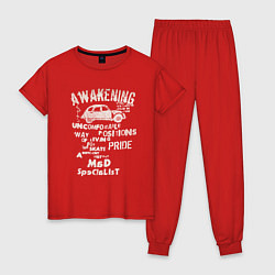 Пижама хлопковая женская Пробуждение, цвет: красный