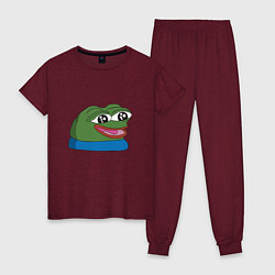 Пижама хлопковая женская Pepe happy Пепе хеппи, цвет: меланж-бордовый