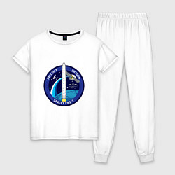 Пижама хлопковая женская SPACE X CRS-2, цвет: белый