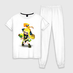 Пижама хлопковая женская Splatoon Girl, цвет: белый
