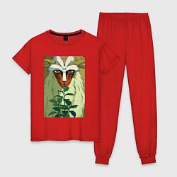 Пижама хлопковая женская Forest spirit, цвет: красный