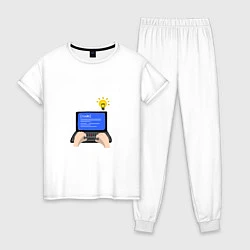 Пижама хлопковая женская Создание компьютерной программы, цвет: белый