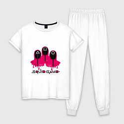 Пижама хлопковая женская Squid Soldiers, цвет: белый