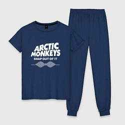 Пижама хлопковая женская Arctic Monkeys, группа, цвет: тёмно-синий