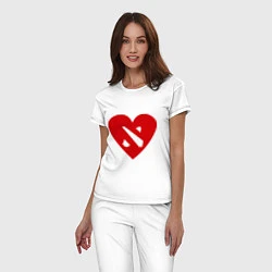 Пижама хлопковая женская Love Dota 2, цвет: белый — фото 2