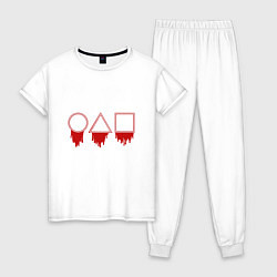 Пижама хлопковая женская Bloody Game, цвет: белый