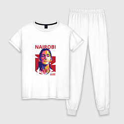 Пижама хлопковая женская Nairobi Girl, цвет: белый