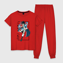 Пижама хлопковая женская Грей Фуллбастер Fairy Tail, цвет: красный