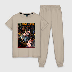 Пижама хлопковая женская Poster 18 Duke Nukem, цвет: миндальный