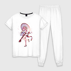 Пижама хлопковая женская Красавица Яэ Мико, цвет: белый