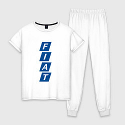 Пижама хлопковая женская FIAT LOGO, цвет: белый