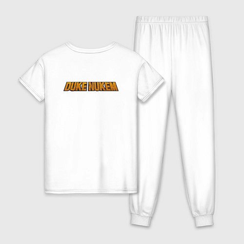 Женская пижама Duke Nukem Logo спина / Белый – фото 2
