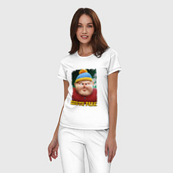 Пижама хлопковая женская Eric Cartman 3D South Park, цвет: белый — фото 2