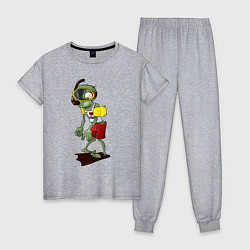 Пижама хлопковая женская Water zombie, цвет: меланж