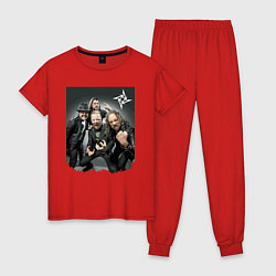Пижама хлопковая женская Metallica - cool dudes! Thrash metal!, цвет: красный
