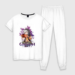 Пижама хлопковая женская Рэйзор Razor Genshin Impact, цвет: белый