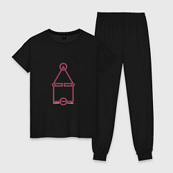 Пижама хлопковая женская Style - Squid Game, цвет: черный