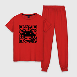 Пижама хлопковая женская QR-Monster, цвет: красный