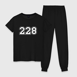 Пижама хлопковая женская 228 Rap, цвет: черный
